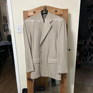 Lee Newman beige  full Leather Jacket Size 40